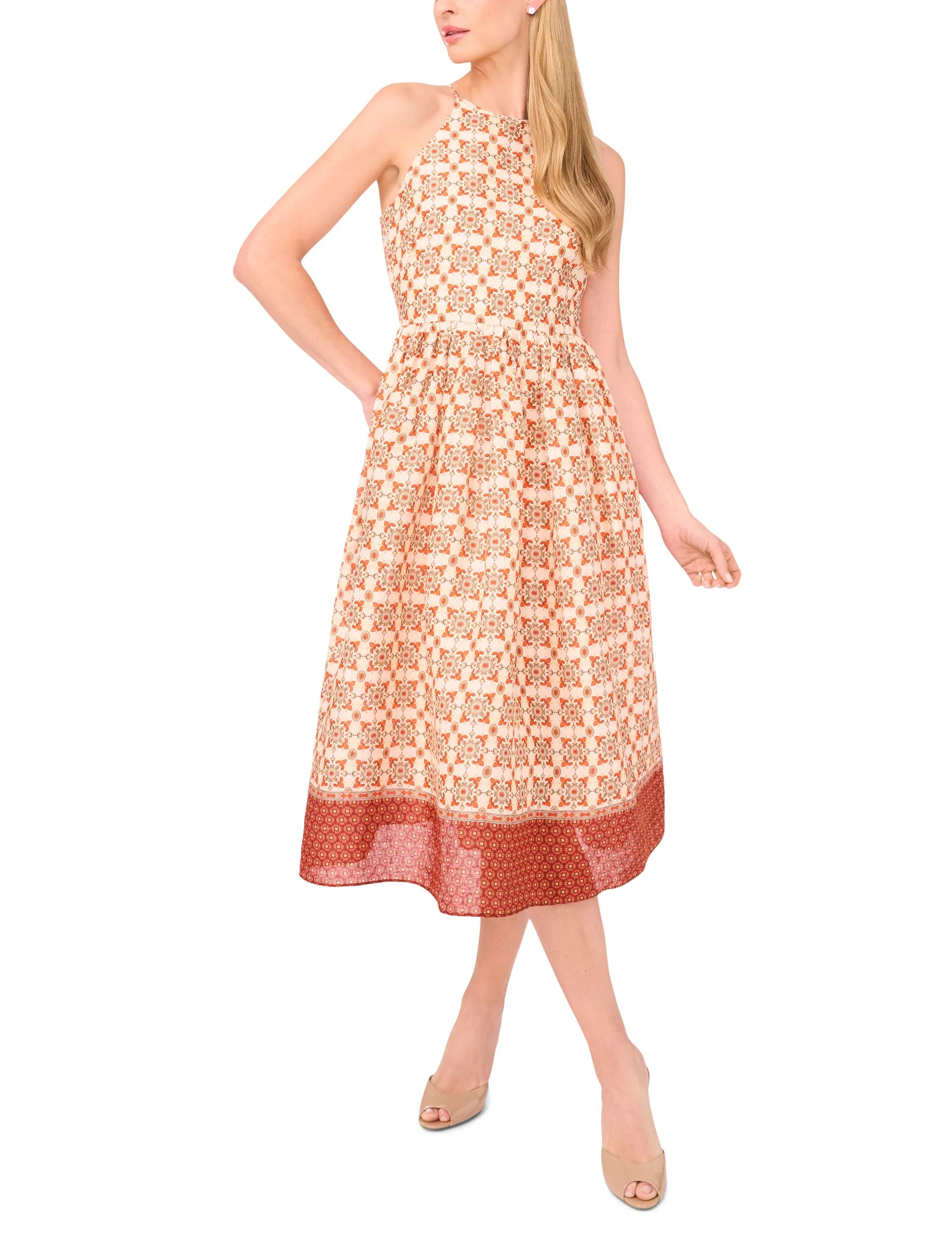 GEO DETAIL MINI DRESS | ORANGE