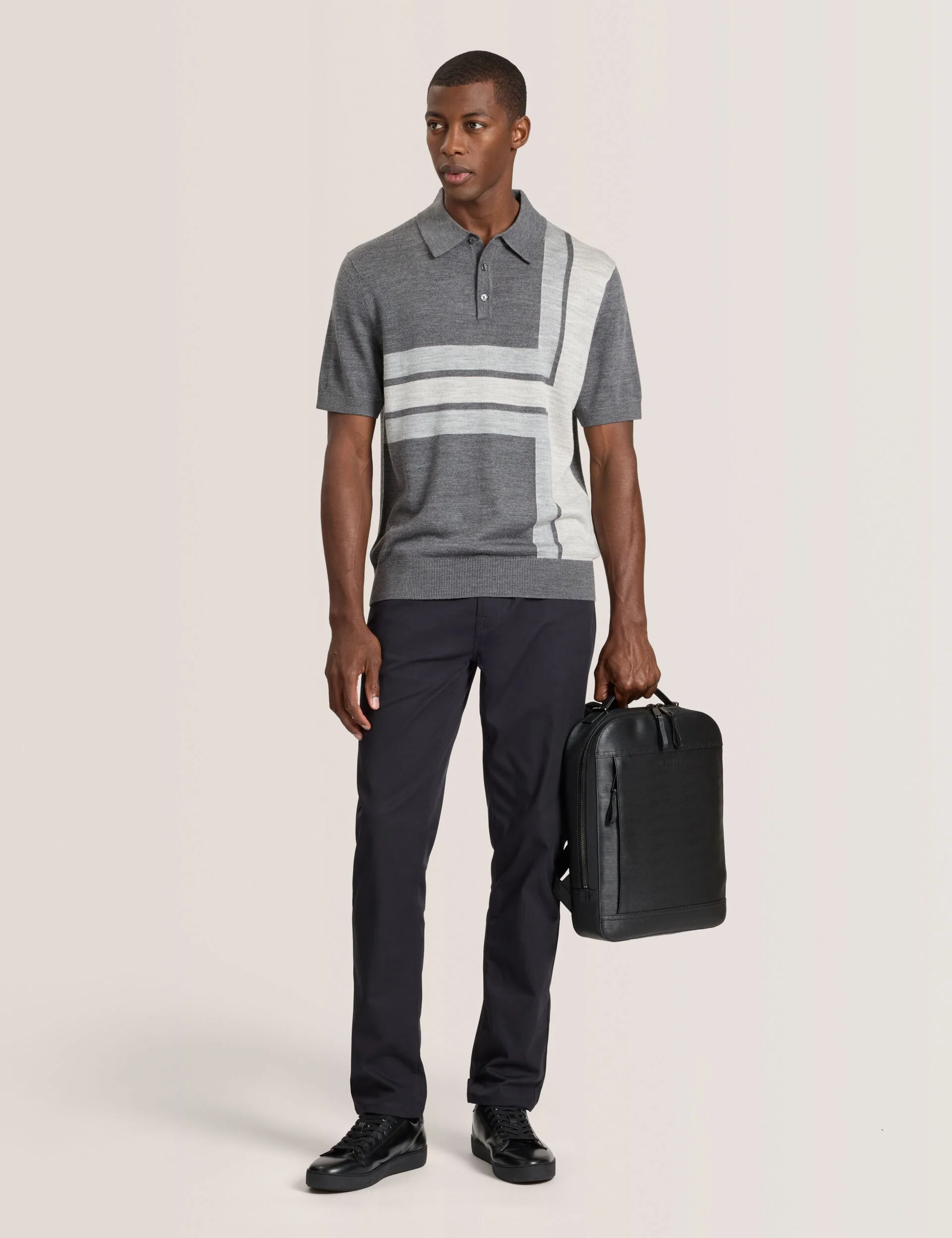 INTARSIA SWEATER POLO | CASTLEROCK HEATHER - Image 2