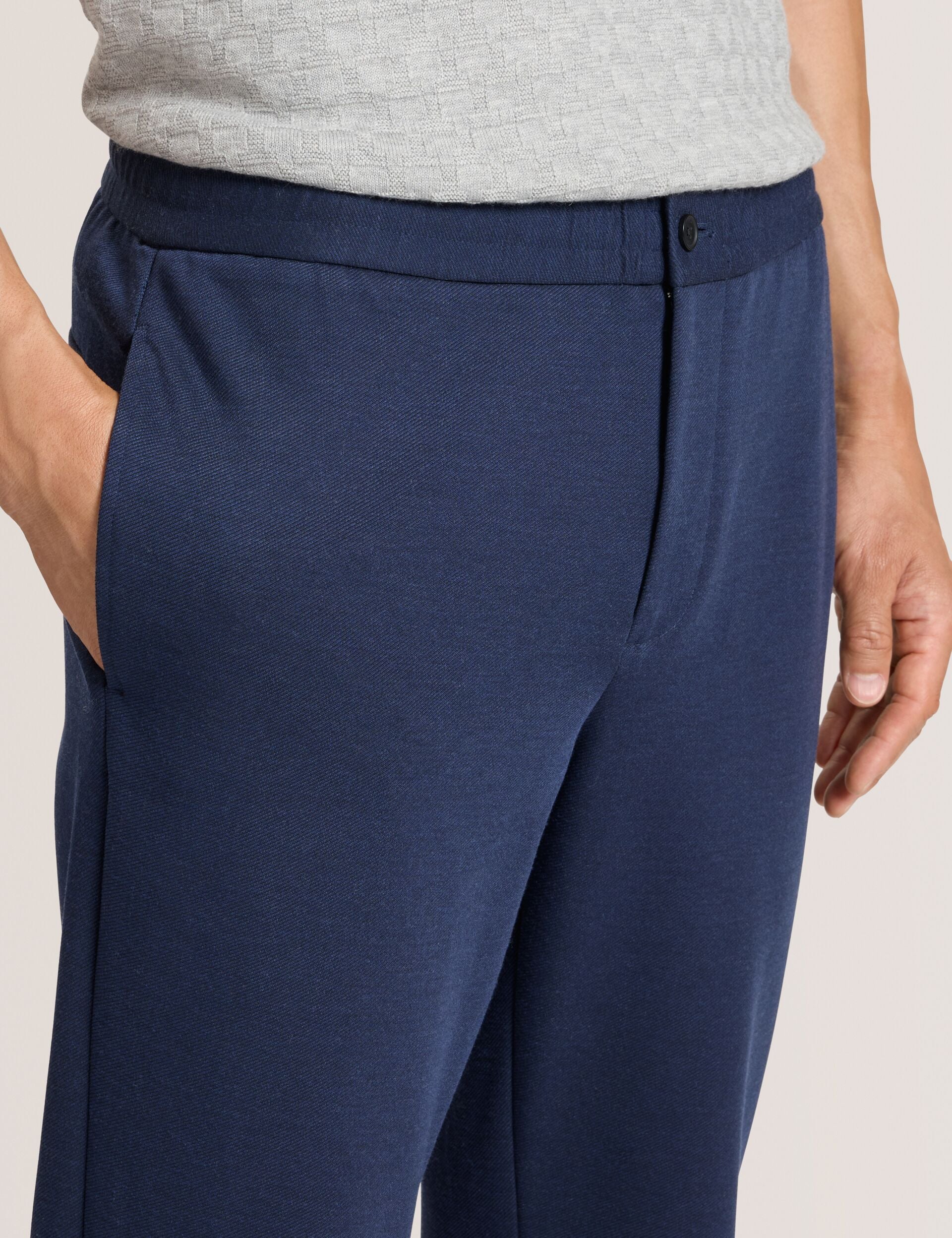 KNIT TWILL ELASTIC TROUSERS | INSIGNIA BLUE HEATHER - Image 5