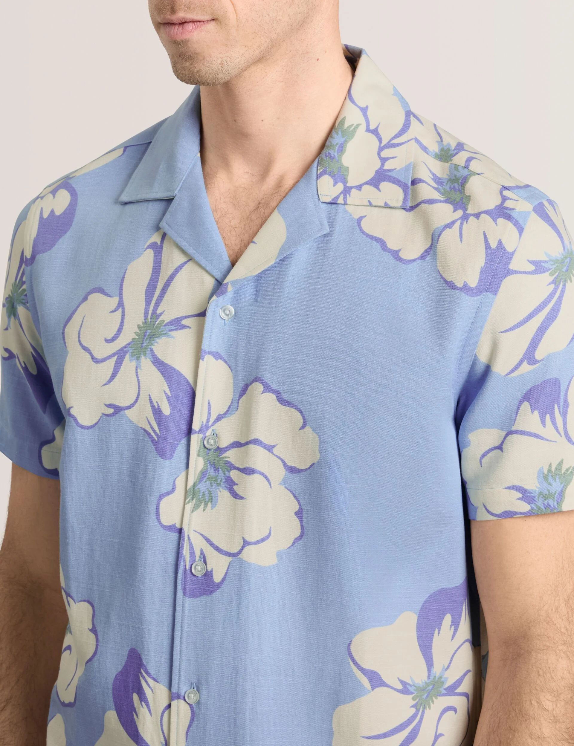 PRINTED SHIRT | LT-BLUE - Image 4