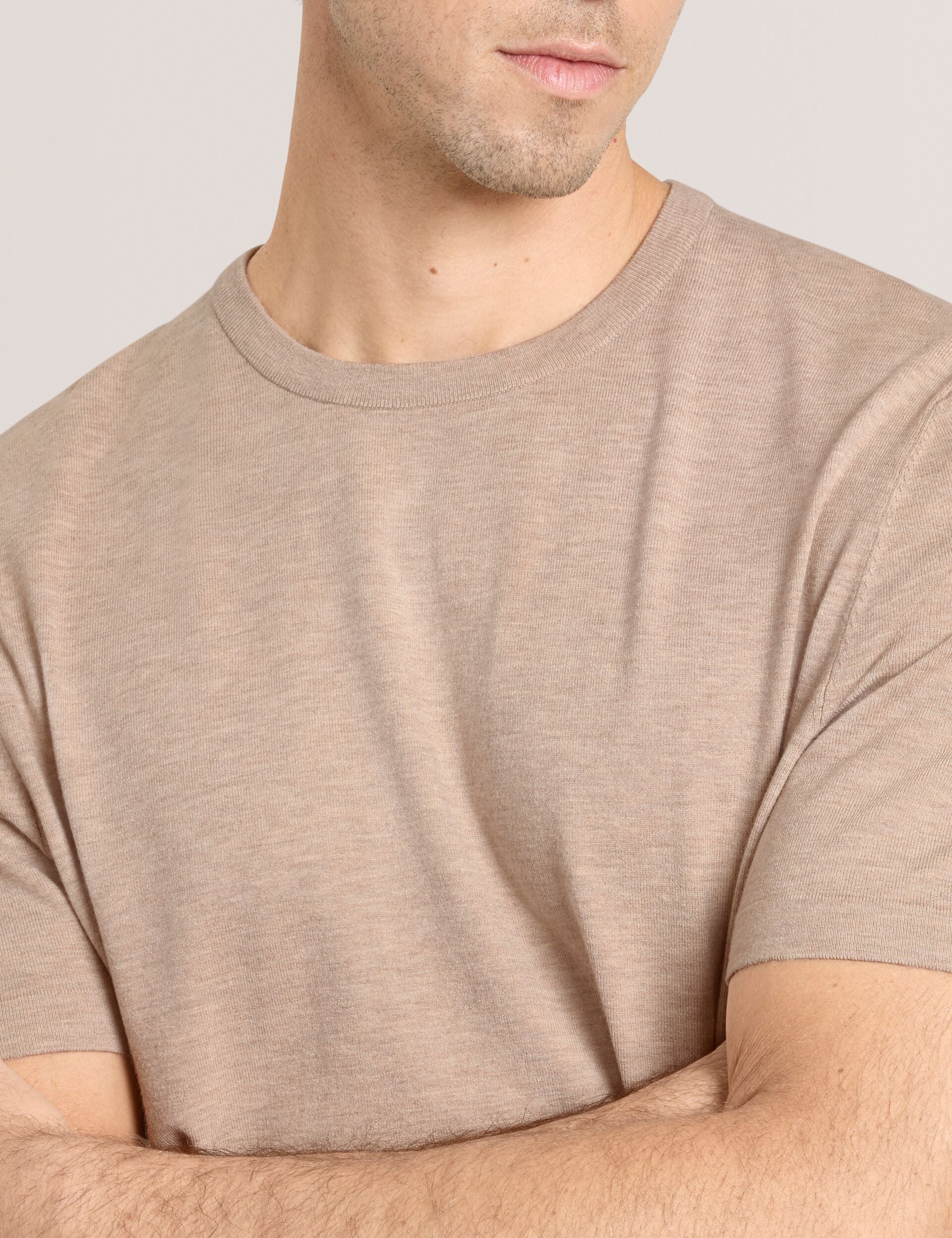 SHORT SLEEVE SWEATER | TAUPE - Image 4