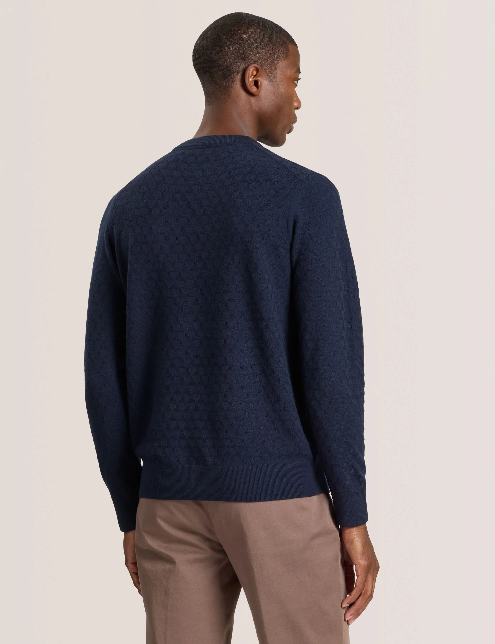 T STITCH LONG SLEEVE CREW NECK SWEATER | SKY CAPTAIN - Image 4