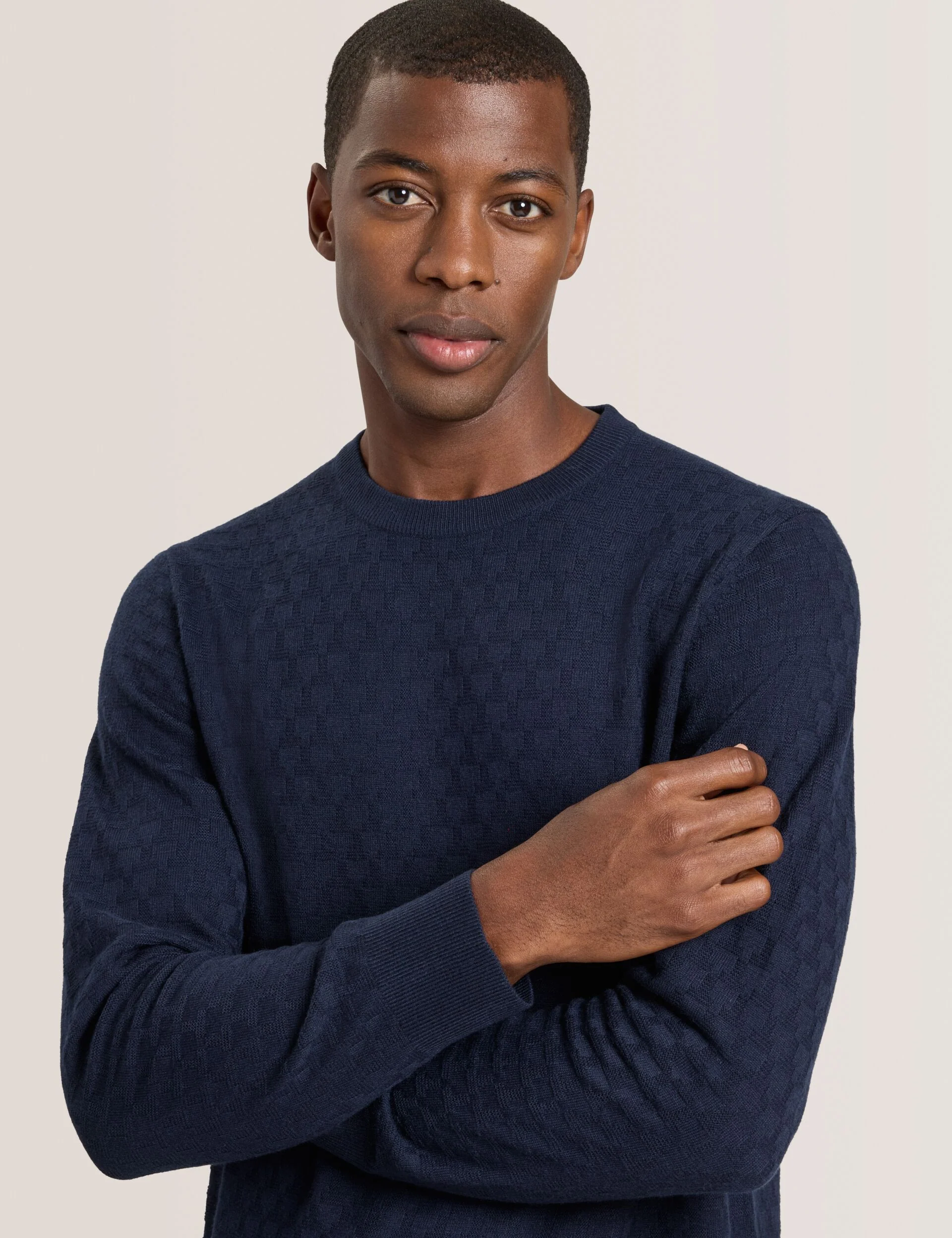 T STITCH LONG SLEEVE CREW NECK SWEATER | SKY CAPTAIN - Image 5